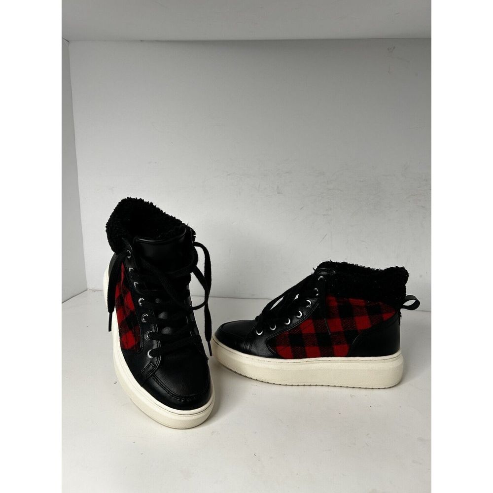 Mark Fisher Fellow Buffalo Plaid Flannel Faux Shearling Sneaker  SIZE 6.5 EUC‎